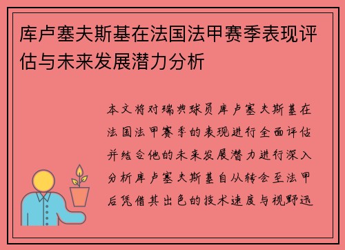 库卢塞夫斯基在法国法甲赛季表现评估与未来发展潜力分析
